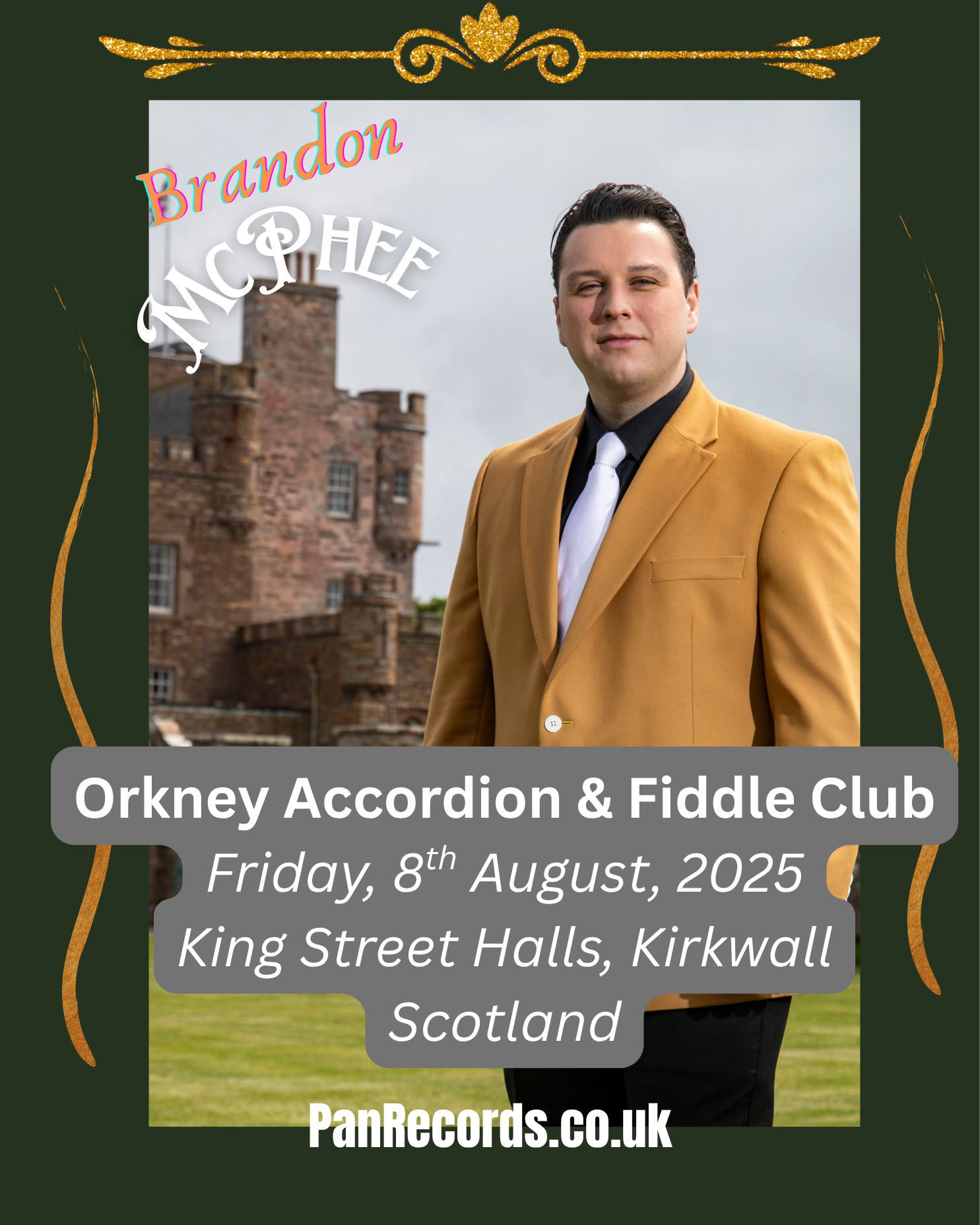Ticket: Friday 8 August, 2025. Orkney Accordion and Fiddle Club - The Brandon McPhee Show